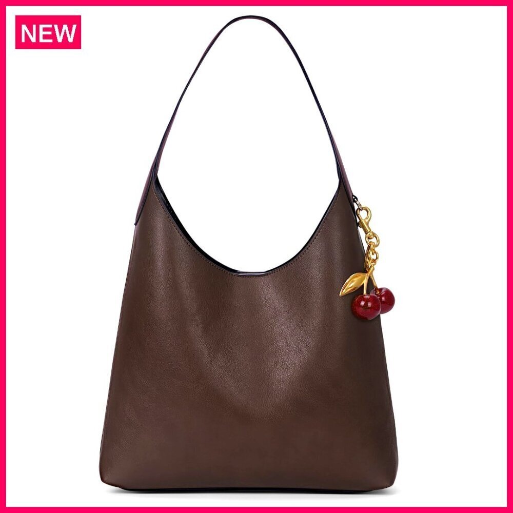 Medium Vegan Leather Hobo Bag Slouchy Shoulder Tote Spacious Design